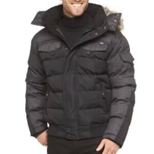 Koldtek Men's Herringbone Bomber Jacket Black SzM